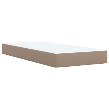 vidaXL Κρεβάτι Boxspring με Στρώμα Καπουτσίνο 80x200cm Συνθ. Δέρμα 1 τεμ. - Μονό