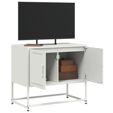 vidaXL Έπιπλο Τηλεόρασης Λευκό 68,5x39x60,5cm από Ατσάλι