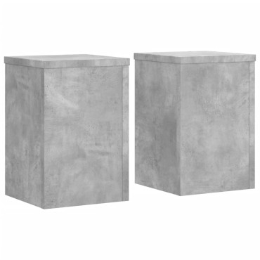 vidaXL Βάσεις Φυτών 2 τεμ. Γκρι Σκυρ. 25x25x35 εκ. Επεξεργασμένο Ξύλο