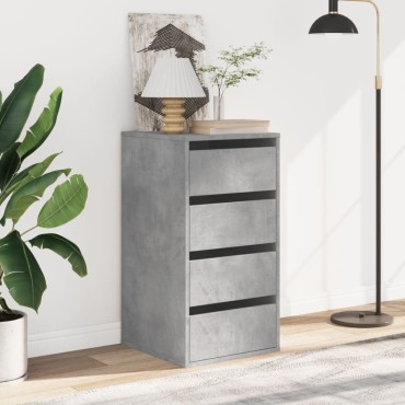 vidaXL Συρταριέρα Γκρι Σκυροδέματος 40x41x76cm Επεξεργ. Ξύλο 1 τεμ.