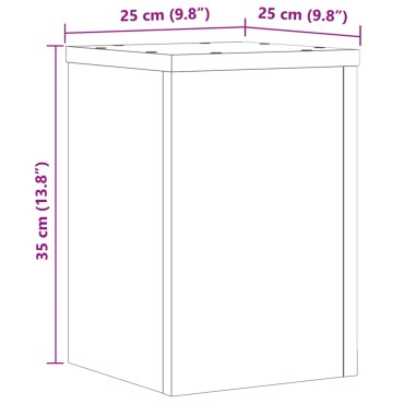 vidaXL Βάσεις Φυτών 2 Τεμ. Γκρι Sonoma 25x25x35 εκ. Επεξεργασμένο Ξύλο