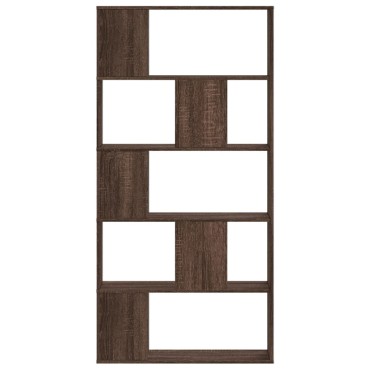 vidaXL Βιβλιοθήκη 5 Επιπέδων Καφέ Δρυς 80,5x23,5x162,5cm Επεξεργ. Ξύλο 1 τεμ.