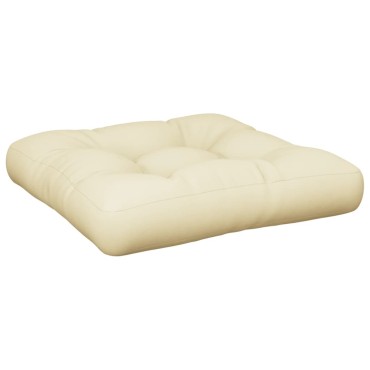 vidaXL Μαξιλάρι Παλέτας Κρεμ 50x50x12cm Υφασμάτινο