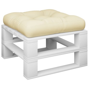 vidaXL Μαξιλάρι Παλέτας Κρεμ 50x50x12cm Υφασμάτινο