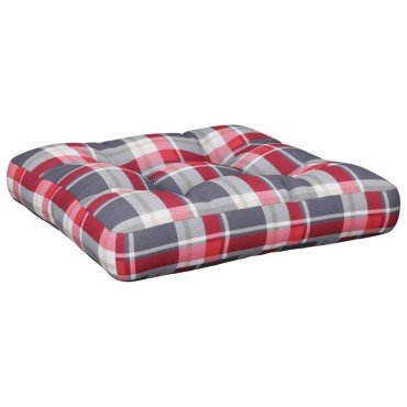 vidaXL Μαξιλάρι Παλέτας Κόκκινο Καρό 50x50x12cm Υφασμάτινο