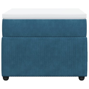 vidaXL Κρεβάτι Boxspring με Στρώμα Σκούρο Μπλε 100x200 εκ. Βελούδινο