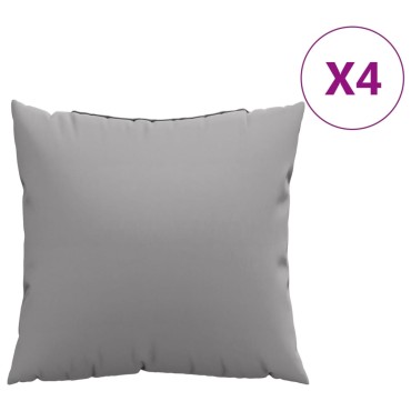 vidaXL Μαξιλάρια Καναπέ 4 τεμ. Γκρι 60x60cm Υφασμάτινα