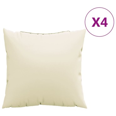 vidaXL Μαξιλάρια Καναπέ 4 τεμ. Κρεμ 40x40cm Υφασμάτινα