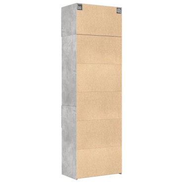 vidaXL Ραφιέρα με Ντουλάπια Γκρι Σκυροδέμ. 70x42,5x225cm Επεξ. Ξύλο 1 τεμ.
