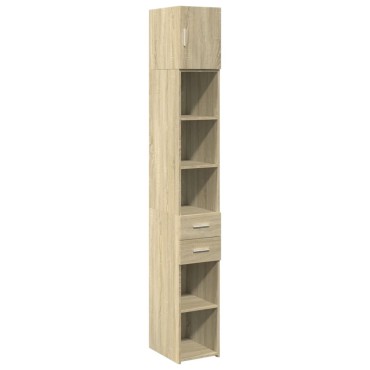 vidaXL Ντουλάπι Αποθήκευσης Στενό Δρυς 30x42,5x225cm Επεξεργ. Ξύλο 1 τεμ.