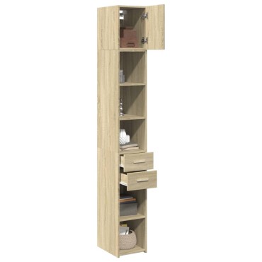vidaXL Ντουλάπι Αποθήκευσης Στενό Δρυς 30x42,5x225cm Επεξεργ. Ξύλο 1 τεμ.