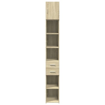 vidaXL Ντουλάπι Αποθήκευσης Στενό Δρυς 30x42,5x225cm Επεξεργ. Ξύλο 1 τεμ.