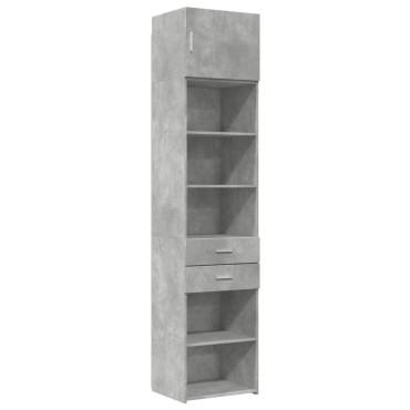vidaXL Ντουλάπι Αποθήκευσης Στενό Γκρι 50x42,5x225cm Επεξεργ. Ξύλο 1 τεμ.