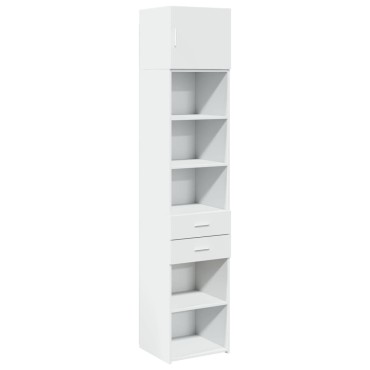 vidaXL Ντουλάπι Αποθήκευσης Στενό Λευκό 45x42,5x225cm Επεξεργ. Ξύλο 1 τεμ.