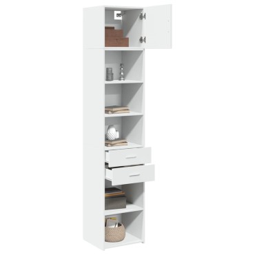 vidaXL Ντουλάπι Αποθήκευσης Στενό Λευκό 45x42,5x225cm Επεξεργ. Ξύλο 1 τεμ.