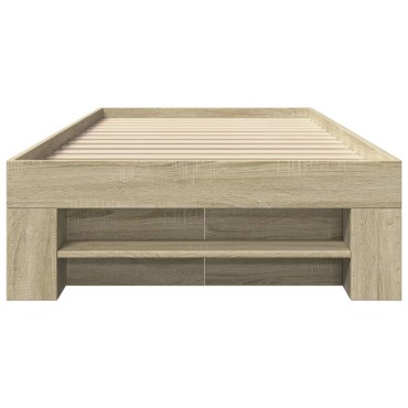 vidaXL Πλαίσιο Κρεβατιού Χωρ. Στρώμα Sonoma Δρυς 75x190εκ Επεξ. Ξύλο