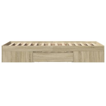 vidaXL Πλαίσιο Κρεβατιού Χωρ. Στρώμα Sonoma Δρυς 75x190εκ Επεξ. Ξύλο