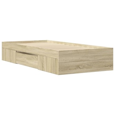 vidaXL Πλαίσιο Κρεβατιού Χωρ. Στρώμα Sonoma Δρυς 75x190εκ Επεξ. Ξύλο