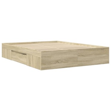 vidaXL Πλαίσιο Κρεβατιού Χωρ. Στρώμα Sonoma Δρυς 150x200εκ. Επ. Ξύλο