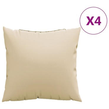 vidaXL Μαξιλάρια Καναπέ 4 τεμ. Μπεζ 40x40cm Υφασμάτινα