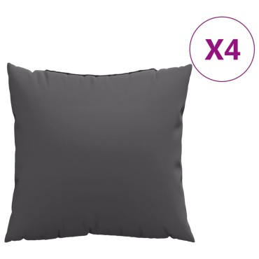 vidaXL Μαξιλάρια Καναπέ 4 τεμ. Ανθρακί 50x50cm Υφασμάτινα