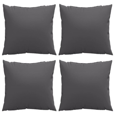 vidaXL Μαξιλάρια Καναπέ 4 τεμ. Ανθρακί 50x50cm Υφασμάτινα
