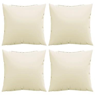 vidaXL Μαξιλάρια Καναπέ 4 τεμ. Κρεμ 60x60cm Υφασμάτινα