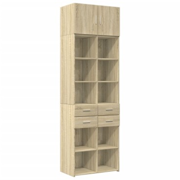 vidaXL Ραφιέρα με Ντουλάπια Sonoma Δρυς 70x42,5x225cm Επεξ. Ξύλο 1 τεμ.