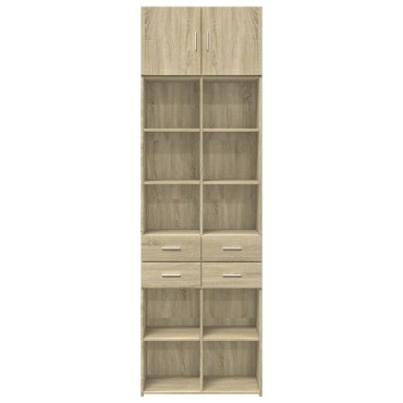 vidaXL Ραφιέρα με Ντουλάπια Sonoma Δρυς 70x42,5x225cm Επεξ. Ξύλο 1 τεμ.