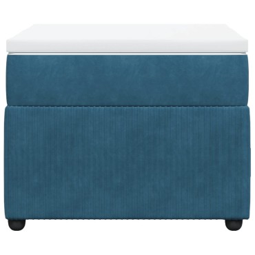 vidaXL Κρεβάτι Boxspring με Στρώμα Σκούρο Μπλε 90x190 εκ. Βελούδινο