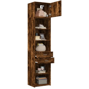 vidaXL Ντουλάπι Αποθήκευσης Στενό Δρυς 50x42,5x225cm Επεξεργ. Ξύλο 1 τεμ.