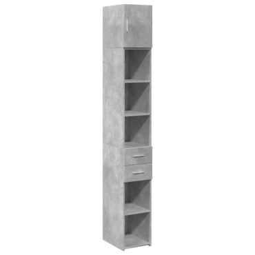 vidaXL Ντουλάπι Αποθήκευσης Στενό Γκρι 30x42,5x225cm Επεξεργ. Ξύλο 1 τεμ.