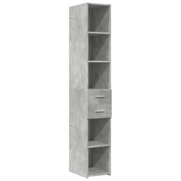 vidaXL Ντουλάπι Αποθήκευσης Στενό Γκρι 30x42,5x225cm Επεξεργ. Ξύλο 1 τεμ.