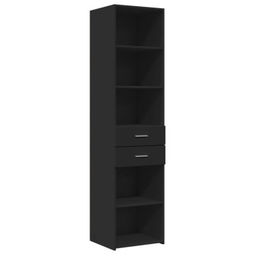 vidaXL Ντουλάπι Αποθήκευσης Στενό Μαύρο 45x42,5x225cm Επεξεργ. Ξύλο 1 τεμ.