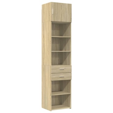 vidaXL Ντουλάπι Αποθήκευσης Στενό Δρυς 50x42,5x225cm Επεξεργ. Ξύλο 1 τεμ.