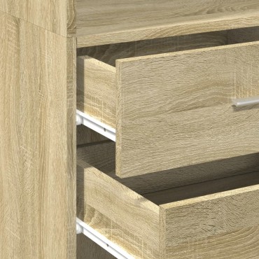 vidaXL Ντουλάπι Αποθήκευσης Στενό Δρυς 50x42,5x225cm Επεξεργ. Ξύλο 1 τεμ.