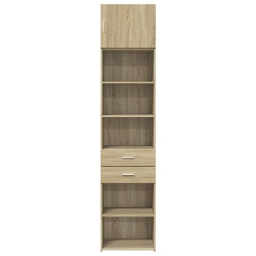 vidaXL Ντουλάπι Αποθήκευσης Στενό Δρυς 50x42,5x225cm Επεξεργ. Ξύλο 1 τεμ.