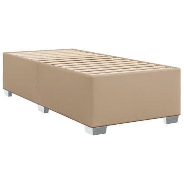 vidaXL Κρεβάτι Boxspring με Στρώμα Καπουτσίνο 100x200εκ.από Συνθ.Δέρμα