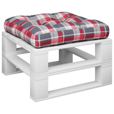 vidaXL Μαξιλάρι Παλέτας Κόκκινο Καρό 60x60x12cm Υφασμάτινο