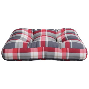 vidaXL Μαξιλάρι Παλέτας Κόκκινο Καρό 60x60x12cm Υφασμάτινο