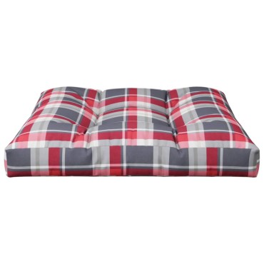vidaXL Μαξιλάρι Παλέτας Κόκκινο Καρό 80x80x12cm Υφασμάτινο