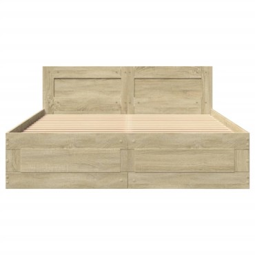 vidaXL Πλαίσιο Κρεβατιού με Κεφαλάρι Sonoma Δρυς 120x200εκ. Επεξ. Ξύλο