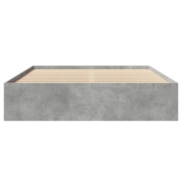 vidaXL Πλαίσιο Κρεβατιού Γκρι Σκυροδέματος 150x200 εκ. Επεξεργ. Ξύλο