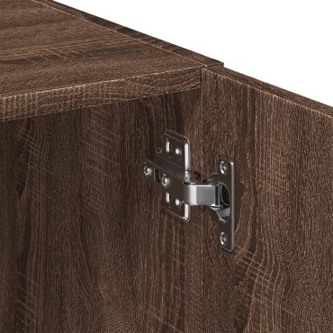 vidaXL Ραφιέρα με Ντουλάπια Καφέ Δρυς 80x42,5x225cm από Επεξ. Ξύλο 1 τεμ.