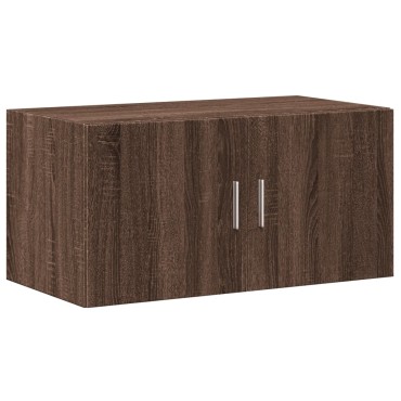 vidaXL Ραφιέρα με Ντουλάπια Καφέ Δρυς 80x42,5x225cm από Επεξ. Ξύλο 1 τεμ.
