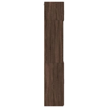 vidaXL Ραφιέρα με Ντουλάπια Καφέ Δρυς 80x42,5x225cm από Επεξ. Ξύλο 1 τεμ.