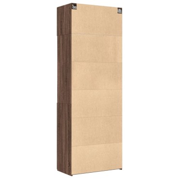 vidaXL Ραφιέρα με Ντουλάπια Καφέ Δρυς 80x42,5x225cm από Επεξ. Ξύλο 1 τεμ.