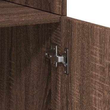 vidaXL Ραφιέρα με Ντουλάπια Καφέ Δρυς 80x42,5x225cm από Επεξ. Ξύλο 1 τεμ.