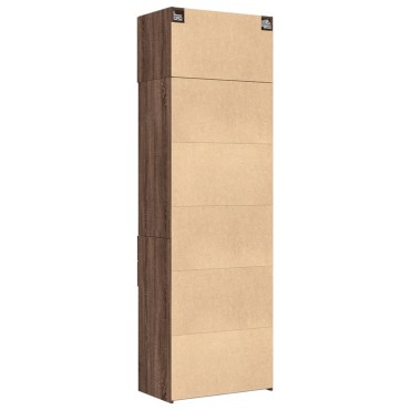 vidaXL Ραφιέρα με Ντουλάπια Καφέ Δρυς 70x42,5x225cm από Επεξ. Ξύλο 1 τεμ.