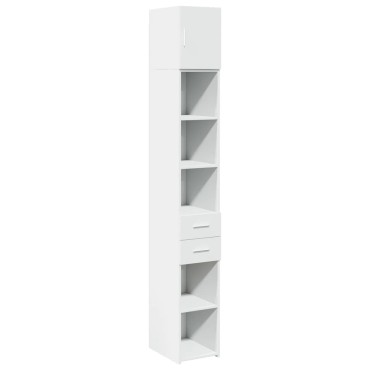 vidaXL Ντουλάπι Αποθήκευσης Στενό Λευκό 30x42,5x225cm Επεξεργ. Ξύλο 1 τεμ.
